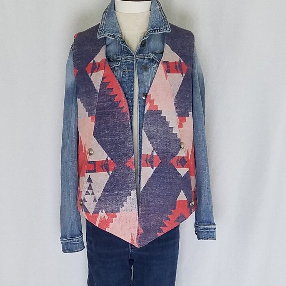 Women's Reversible - Vintage Cotton Beacon Vest lined in Denim